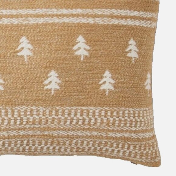 NEW 34x14" Threshold Studio McGee Oversized Lumbar Woven Tree Pillow Camel Cream - Picture 3 of 11